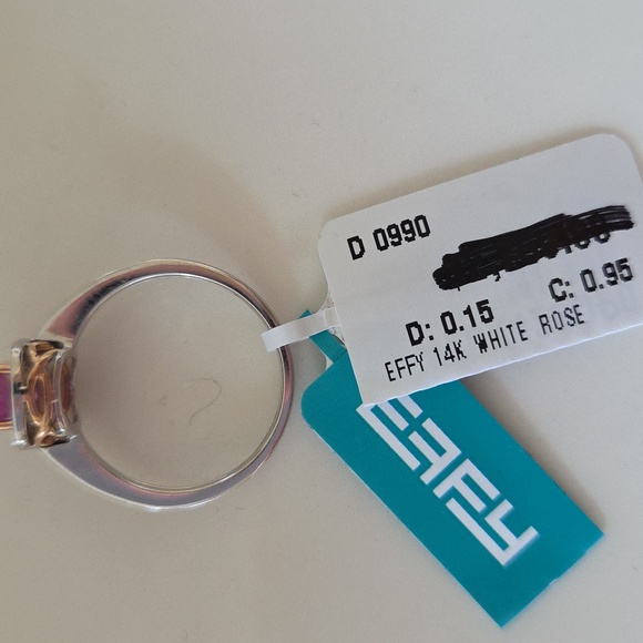 NWT Effy 14K white and rose gold diamond and pink sapphire ring s.7 - Picture 9 of 16